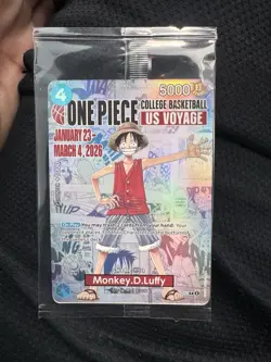 Monkey.D.Luffy (College Basketball NCAA US Voyage) P-055 One Piece Promo SEALED - Image 1