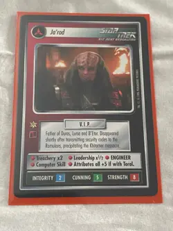 Star Trek CCG 1E INTRO 2-Player JA'ROD Card NEVER PLAYED - Image 1