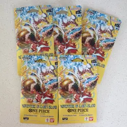 Bandai One Piece Card Game Adventure on Kami's Island 5 Booster Packs 12 Cards - Image 1