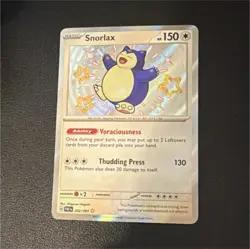 Pokemon Snorlax SV: Paldean Fates 202/091 Shiny Rare Holo Card English - Image 1