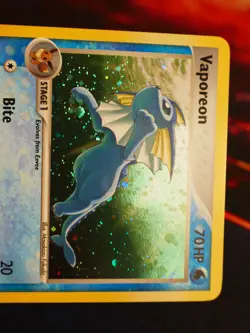 LP Pokemon (Holo) VAPOREON Card POP SERIES-3 Set #6/17 Cosmos Foil Promo 2006#1 - Image 5