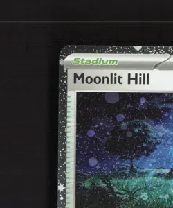 Moonlit Hill 081/091 Paldean Fates Cosmos Holo Play Stamped Pokemon Card NM - Image 3