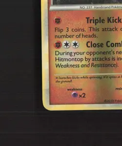 Hitmontop 5/123 HeartGold SoulSilver Reverse Holo Rare Pokemon Card LP - Image 5
