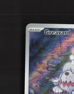 Greavard 214/198 Scarlet & Violet Full Art Ultra Rare Holo Pokemon Card NM - Image 3