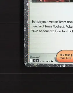 Team Rocket's Giovanni 174/182 Destined Rivals Cosmos Holo SWIRL Pokemon Card NM - Image 5