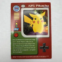 TV2 Pikachu Pokemon Card Rainbow FOIL Topps Series 1 1999 TV Animation Edition - Image 2