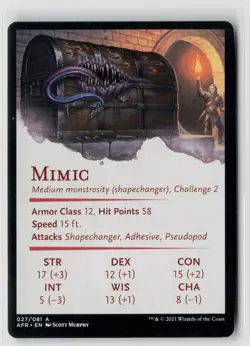 MTG D&D Forgotten Realms Art Series Mimic x1 NM 27/81 - Image 2