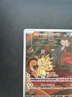 Pokemon: Team Rocket's Meowth Illustration Rare IR Holo 203/182 Destined Rivals - Image 4