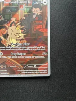 Pokemon: Team Rocket's Meowth Illustration Rare IR Holo 203/182 Destined Rivals - Image 5