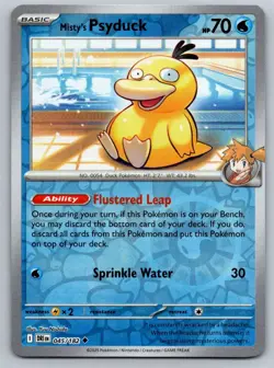 Misty's Psyduck 045/182 Uncommon Destined Rivals Pokemon Reverse Holo Near Mint - Image 1