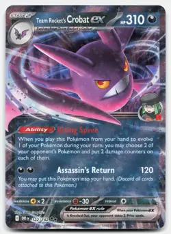 Team Rocket's Crobat ex 122/182 Double Rare Destined Rivals Pokemon Near Mint - Image 1