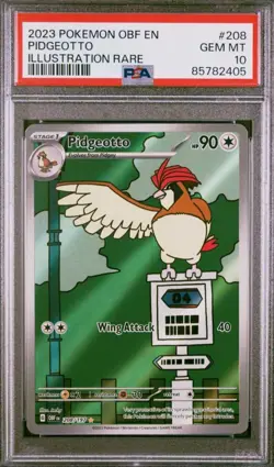 Pidgeotto 2023 Pokemon OBF EN Illustration Rare #208 PSA 10 GEM MT - Image 1