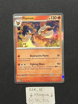 Pokemon ENGLISH - 151 - Flareon - 136/165 - Holo Rare - M/NM - Image 1