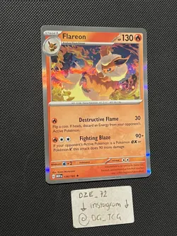 Pokemon ENGLISH - 151 - Flareon - 136/165 - Holo Rare - M/NM - Image 3