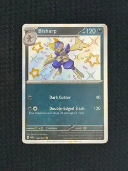Pokemon TCG Scarlet & Violet Paldean Fates Bisharp Shiny Holo 189/091 - Image 1