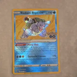 Pokemon Radiant Blastoise Radiant Rare Holo Pokemon GO 018/078 HP150 English - Image 1