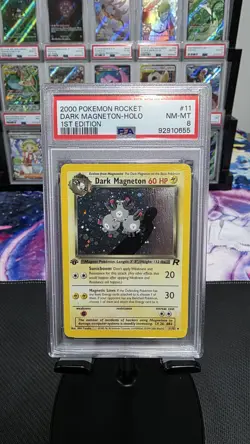 POKEMON DARK MAGNETON 2000 ROCKET 1ST EDITION #11 HOLO PSA 8 - Image 1