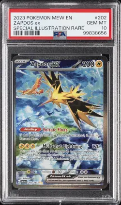 2023 POKEMON MEW EN-151 SPECIAL ILLUSTRATION RARE #202 ZAPDOS EX PSA 10 - Image 1
