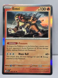 Pokemon Obsidian Flames Entei 30/197 Rare Holo NM - Image 1