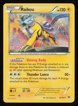 Raikou 55/162 Holo Rare BREAKthrough Pokemon Holo Lightly Played - Image 1