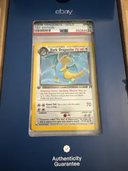 Pokemon PSA 9 Mint Dark Dragonite 5/82 Team Rocket 1st Edition - Holo - Image 1