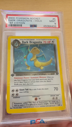 Pokemon PSA 9 Mint Dark Dragonite 5/82 Team Rocket 1st Edition - Holo - Image 2