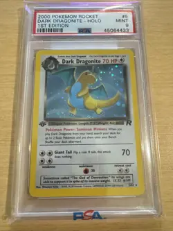 Pokemon PSA 9 Mint Dark Dragonite 5/82 Team Rocket 1st Edition - Holo - Image 3