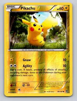 Pikachu 48/162 Common BREAKthrough Pokemon Reverse Holo NM - Image 1