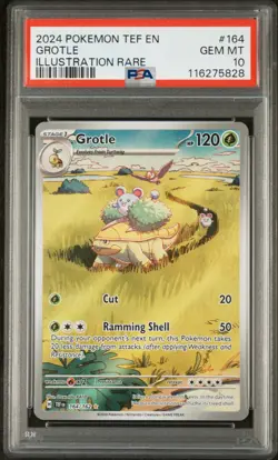 2024 POKEMON TEF EN-TEMPORAL FORCES ILLUSTRATION RARE #164 GROTLE PSA 10 - Image 1