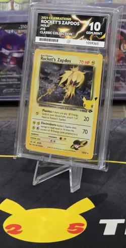 Pokemon - Rocket's Zapdos 15/132 Celebrations ACE 10 Perfect Subgrades - Image 3
