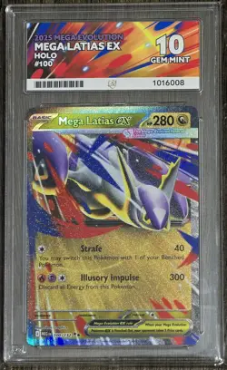 Pokemon TCG Mega Latias ex 100/132 ACE 10 Mega Evolution Perfect Subgrades - Image 1