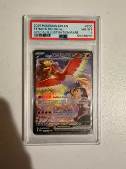 PSA 8 Ethan's Ho-Oh ex #230 Pokemon Destined Rivals - Image 1