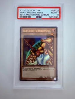2023 25th Anniversary Yu-Gi-Oh Right Arm of the Forbidden One LOB-EN122 -PSA 8 - Image 1