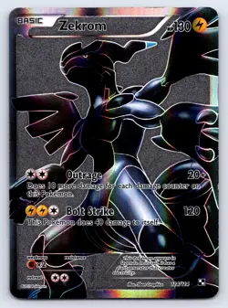 Zekrom 114/114 Ultra Rare Black & White Pokemon Moderately Played - Image 1