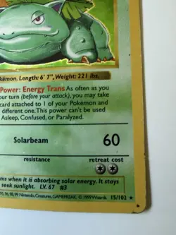 Venusaur Holo Shadowless Pokemon Base Set #15 1999 - Image 4