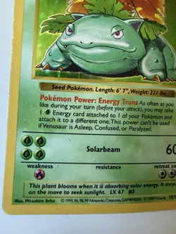 Venusaur Holo Shadowless Pokemon Base Set #15 1999 - Image 5