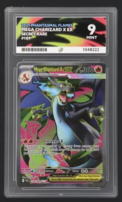 Mega Charizard x EX 109/094 Secret Rare Phantasmal Flames ACE 9 Mint Pokemon - Image 1