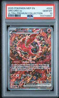 2025 POKEMON MEP EN-ME BLACK STAR PROMO #024 ORICORIO EX PSA 10 - Image 1