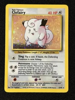 Pokemon Clefairy 05/102 Holo *Near Mint* Base Set ‘Never Played Card’ - Image 1