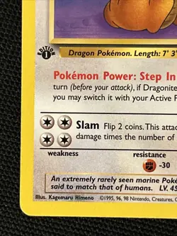 Pokemon Dragonite 19/62 (1st Edition) *Near Mint* Fossil ‘Never Played Card’ - Image 2