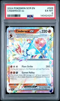 2024 POKEMON SCR EN-STELLAR CROWN #028 CINDERACE EX PSA 6 #028 - Image 1