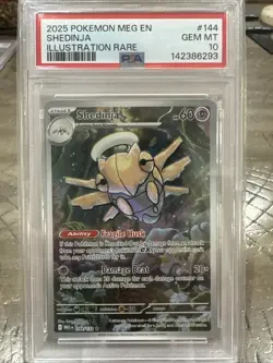 PSA 10 Pokemon TCG Shedinja 144/132 ME01: Mega Evolution Illustration Rare - Image 1