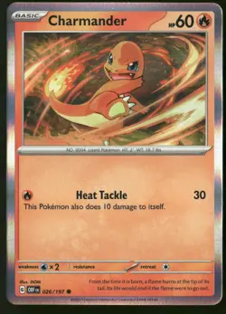 Charmander 026/197 Common Obsidian Flames Promo Pokemon Holo Near Mint - Image 1