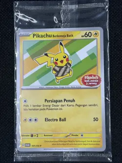 Pikachu Berkemeja Batik Promo 101/SV-P Journey Pokemon Indonesia Sealed US SELL - Image 1