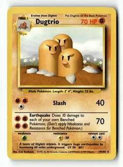 Pokemon Card Dugtrio LP Base Set 019/102 - Image 1