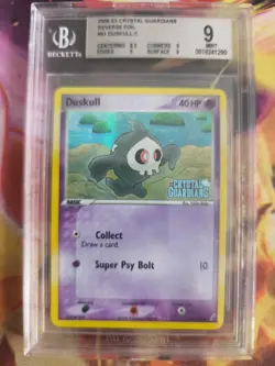 Pokemon Duskull Zwirrlicht Reverse Holo Stampnex Crystal Guardians BGS Beckett 9 - Image 2
