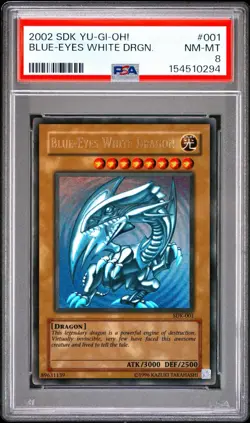 Yugioh Psa 8 Blue-Eyes White Dragon SDK-001 Starter Deck: Kaiba Unlimited - Image 1