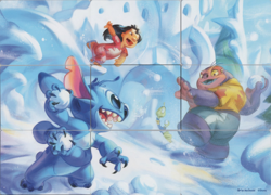 Disney Lorcana - Winterspell Puzzle Insert (Full Set) - Lilo & Stich Snowball - Image 1