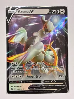 Pokemon TCG Arceus v Full Art Ultra Rare Holo Card 122/172 Brilliant Stars - Image 1