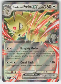 Team Rocket's Persian ex - Holo SV: Scarlet & Violet Promo Cards 218 NM - Image 1
